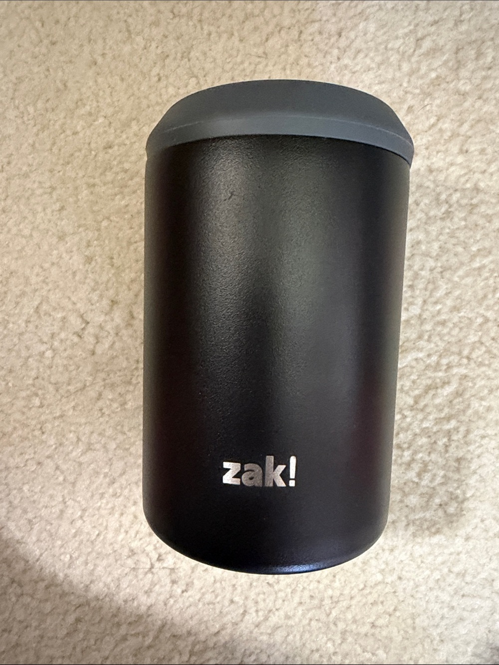 zak! Black Insulated Drink Tumbler with Gray Lid